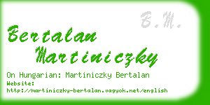 bertalan martiniczky business card